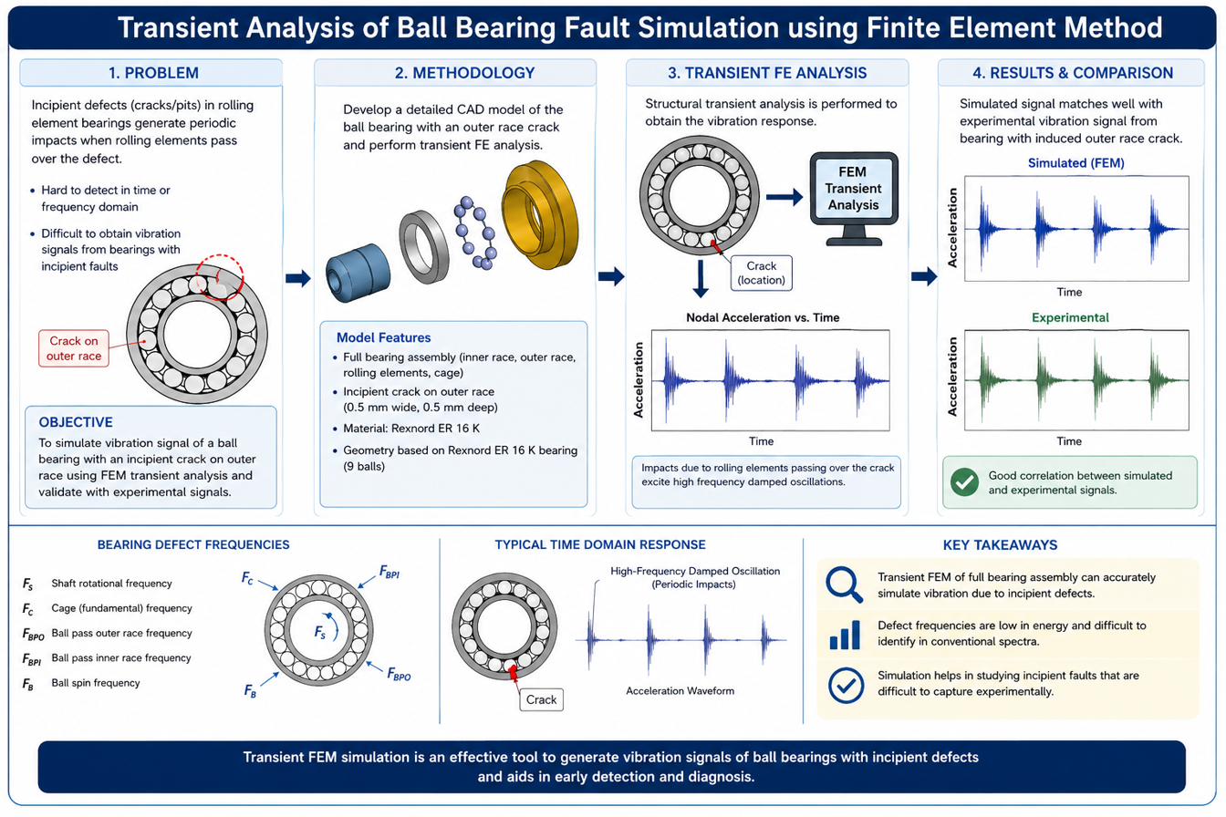 Graphical abstract: finite-element transient simulation of ball-bearing faults and the resulting vibration signatures